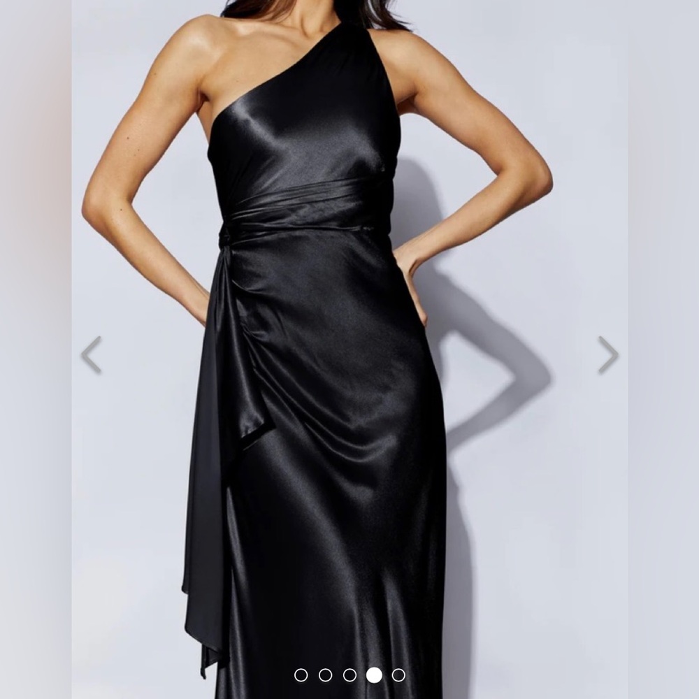 NWT Meshki Calliope Black One-Shoulder Maxi Dress